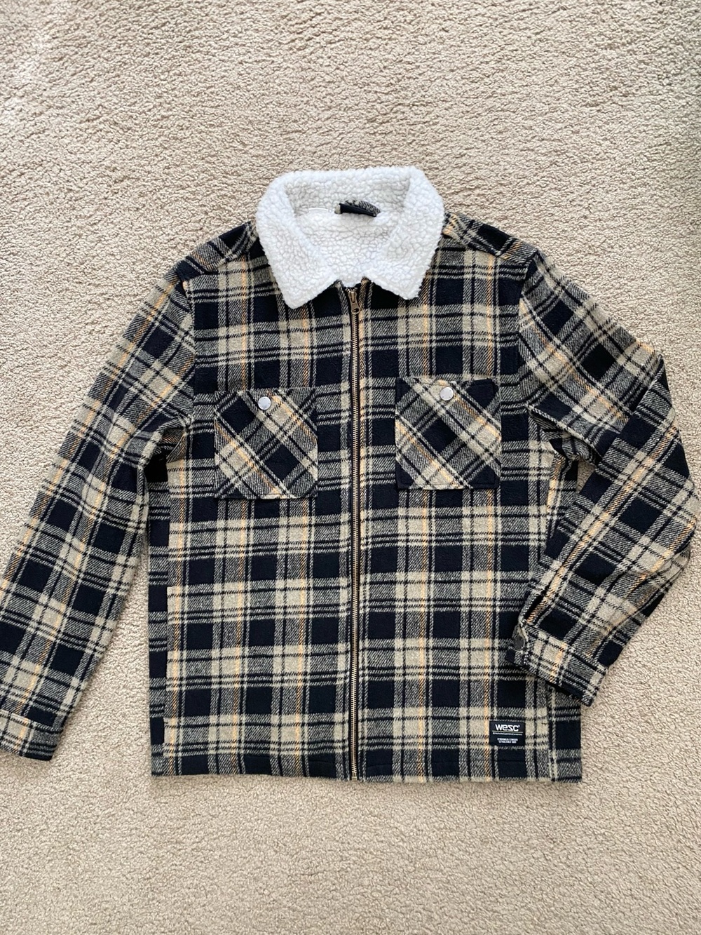 WeSC Plaid Shirt Jacket Full Zip Large